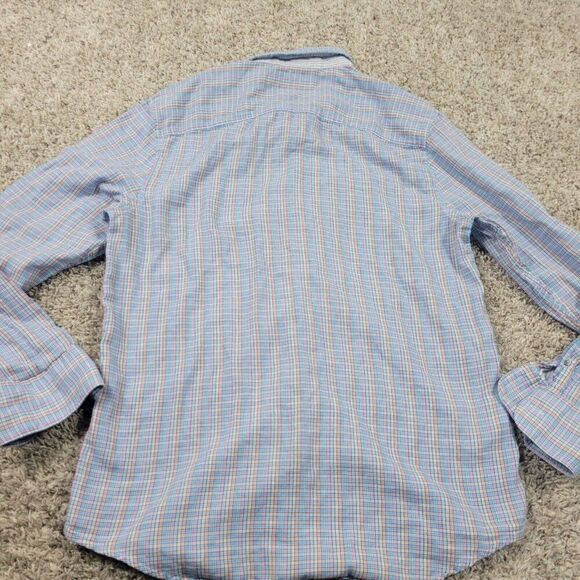 Penguin Munsingwear Shirt Mens Medium Colorful Plaid Long Sl Button Up Roll Tab - Picture 7 of 9